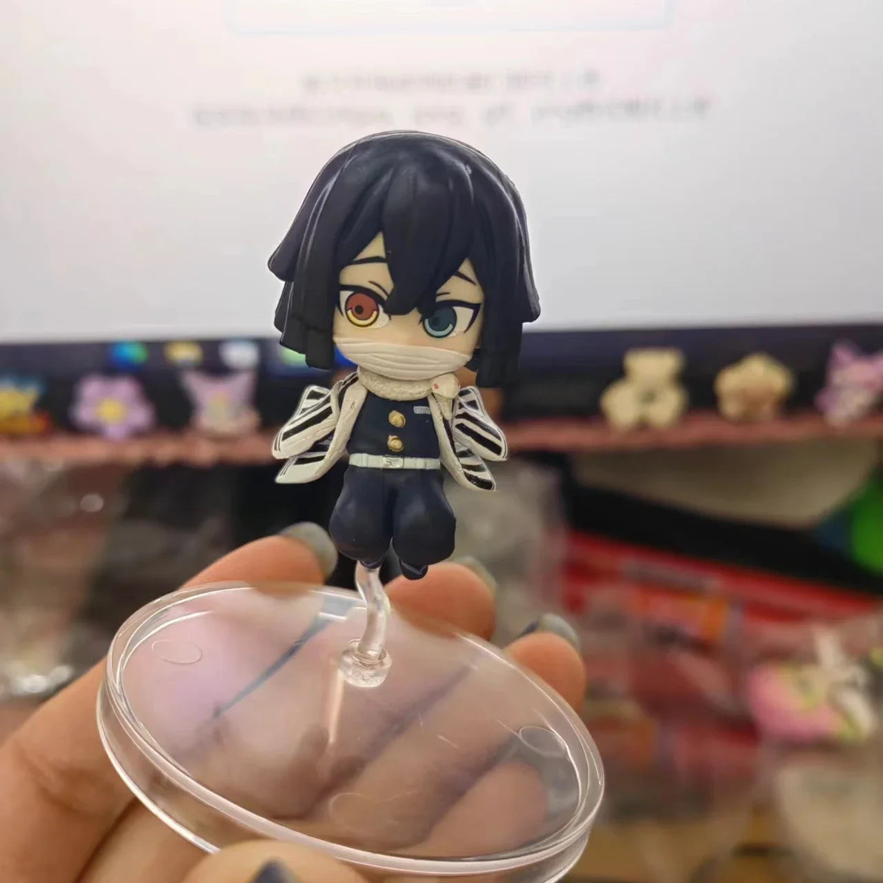 Genuine Action Figure Demon Slayer Iguro Obanai Tomioka Giyuu Kanroji Mitsuri Tokitou Muichirou Cute Q-version Model