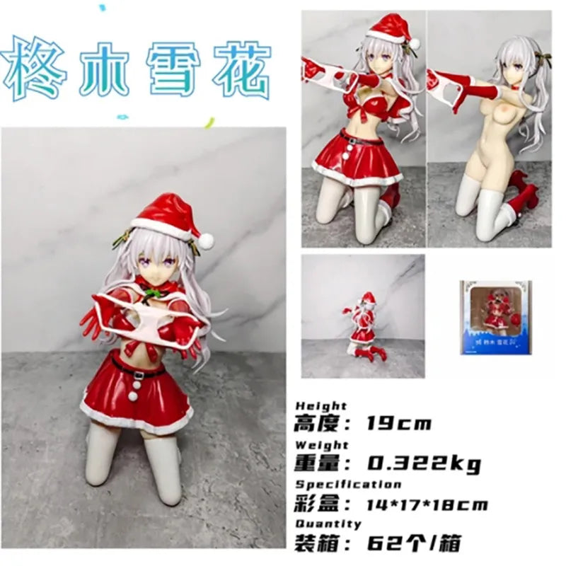 19CM Anime Hiiragi Snowflake Figure Flower Christmas Dress Up Model Toy Panties Misaki Kurehito Toy Japanese Doll Action Figure