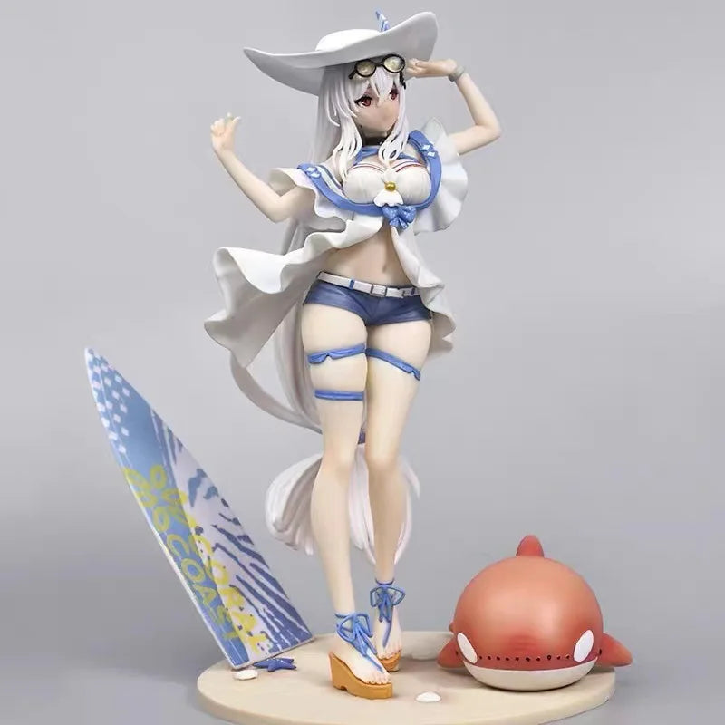Arknights Skadi Ver Beach Summer Swimsuit Figure Anime Peripheral Collectible Model Statue Desk Decor Boxed Gift for Fans