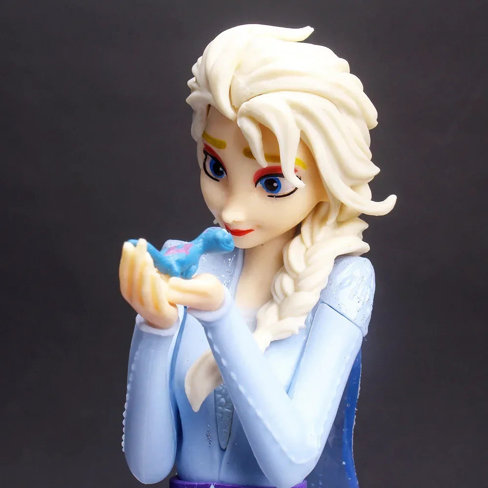 Disney Anime 19cm Frozen Elsa Model Action Figures Cartoon Anime Dolls Kid Toy Girl Gift