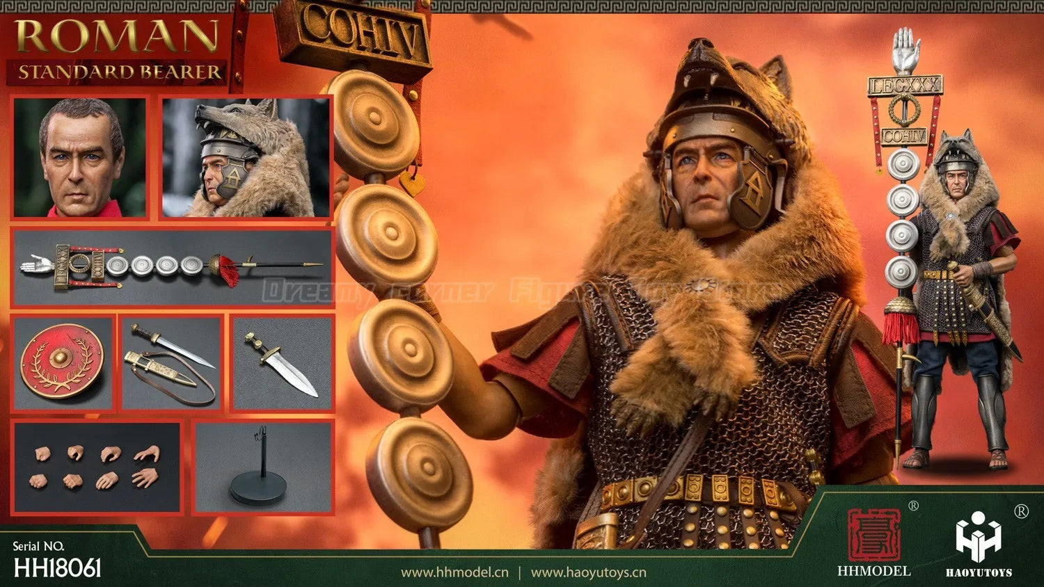 【In Stock】Original HHMODEL HAOYUTOYS HH18061 Imperial Legion Rome Flag Bearer 1/6 Action Figure Collection Ornament Toy