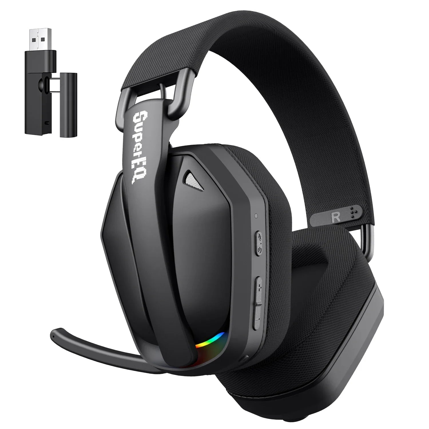 EKSA G19BT 2.4GHz Wireless Gaming Headphones Ultra-light Bluetooth 5.4 Headset Gamer with Microphone for PC/PS5/Xbox
