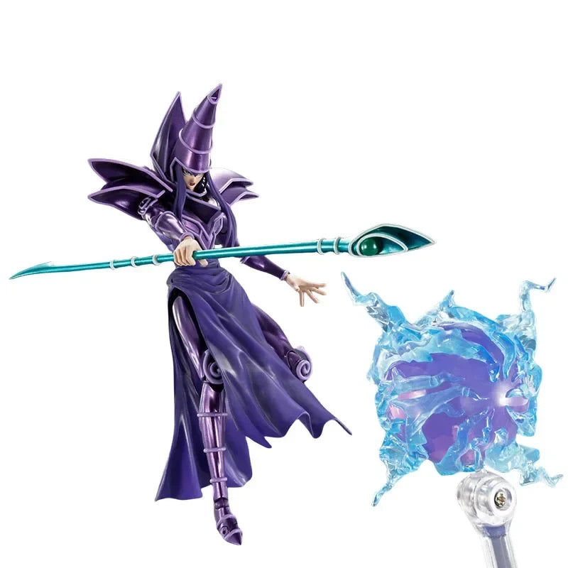 Bandai Genuine SHM Black Magician DARK MAGICIAN Anime Action Figure Collectible Joints Movable Model Toys Ornament Gift Children