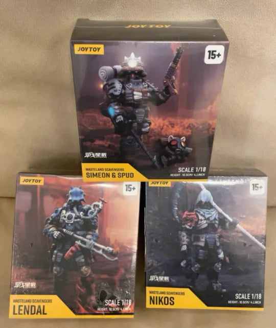 【SF】JOYTOY 1/18 Action Figure Wasteland Scavengers-Nikos Lendal Simeon- Spud 3PCS Model Toys Gifts Collection Ornaments