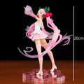 Miku Hatsune Anime Figur Sakura Pink Rock Prinzessin Anime PVC 20CM Puppe Sammlermodell Statue Cosplay Geschenk für Fans