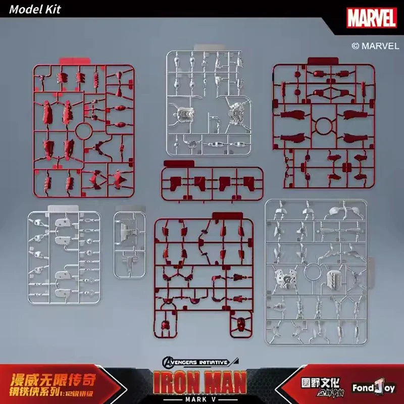 Fondjoy Ironman Iron Man MK5 Joints Moveable Action Figures Toys 15cm ABS Material 1/12 Scale Boy Birthday Gifts Hoilday Gifts
