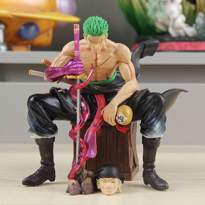 One Piece Zoro 15cm Figures Roronoa Zoro With 2 Heads Anime Figurine Pvc Statue Model Desk Collection Doll Decoration Toys Gifts