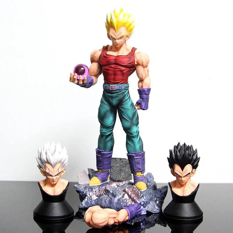 In-Stock GT Vegeta Figures Dragon Ball Super Saiyan Static Model Statue Multiple Interchangeable Head Carvings Surprise Gift Toy