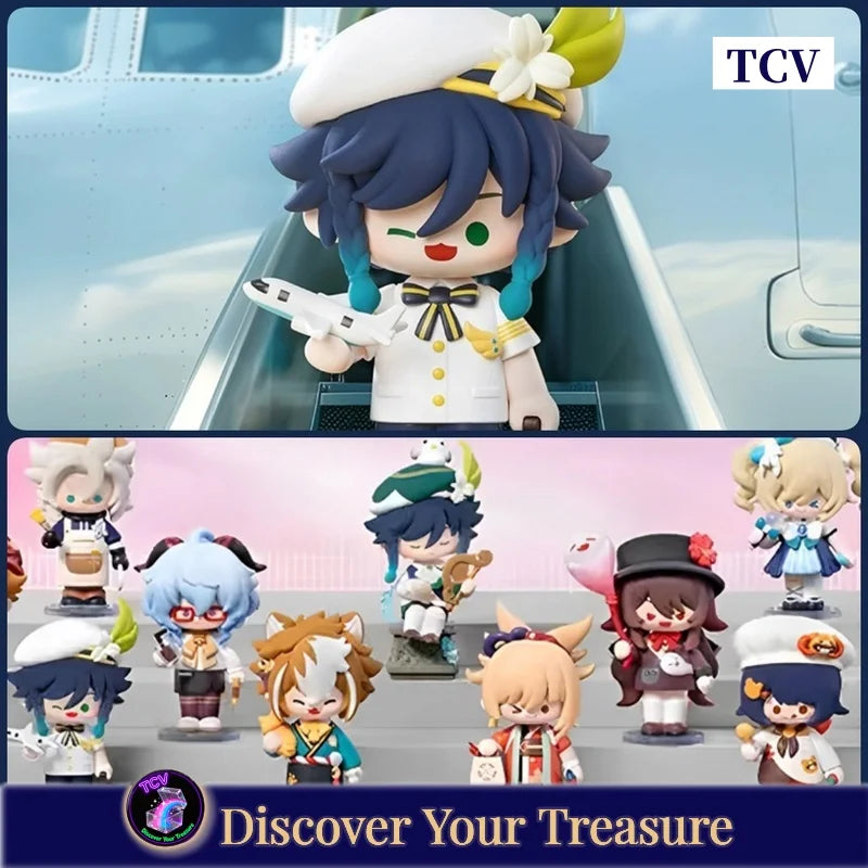 Tcv Popmart Genshin Impact Dress-Up Dreams Themed Chibi Series Blind Box  Q Mini Figure Toy Mystery Box Surrounding Walnut Wendy