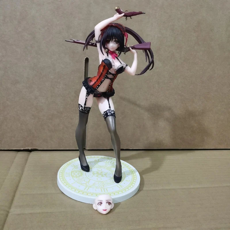 2025 New Date A Live Ii Kurumi Tokisaki Black Lingerie Ver H24cm 1/7 Figure Anime Model Toys Collection Gifts