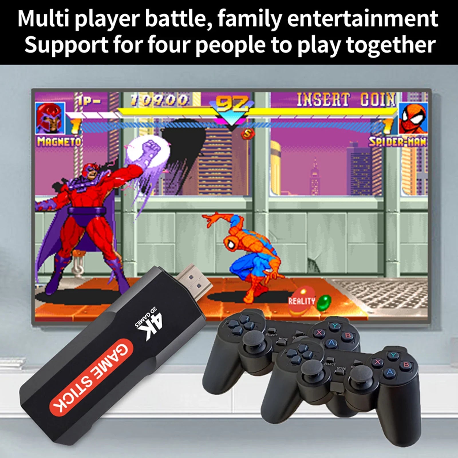 X2 Retro Game Console Game stick 4G WiFi Wireless Controller Android 30000+ Retro Game support N64 GBA HD 4K stick