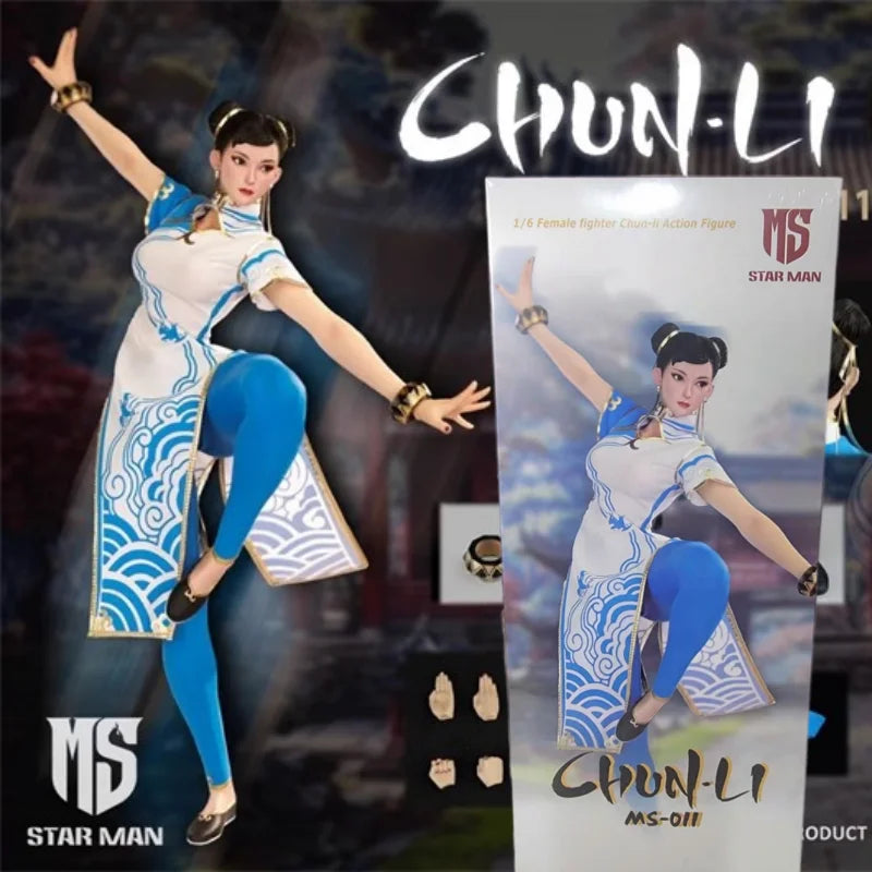 New Stock STAR MAN MS-008 MS-011 1/6 Women Soldier Chun-Li Classic Fighter Girl Fighting Girl 12Inch Full Set Action Figure Toys