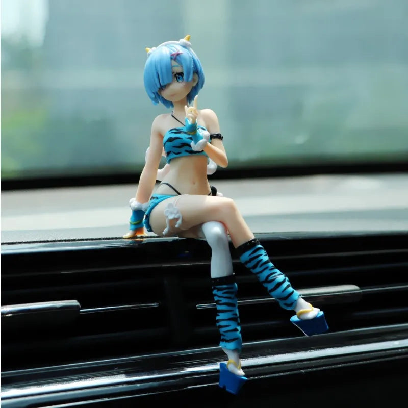 Rem Ram Swimsuit Pretty Girl Collection Ornament Anime Characters Desktop Automotive Parts Toys Series Boys Girls Toys Gifts