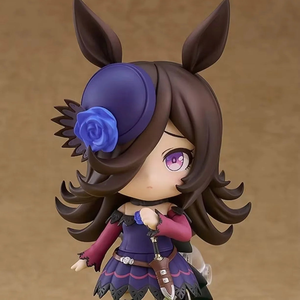 Anime Uma Musume Chibi Nendoroid Tokai Teio Gold Ship Face-Swappable Q Version Figure Desktop Decoration Collectible Model Gifts