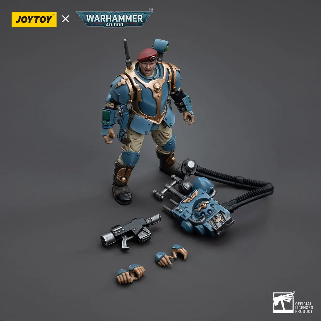 【In Stock】JOYTOY Warhammer 40K Astra Militarum Tempestus Scions Command Squad55th Kappic Eagles Vox Operator 1/18 Action Figure