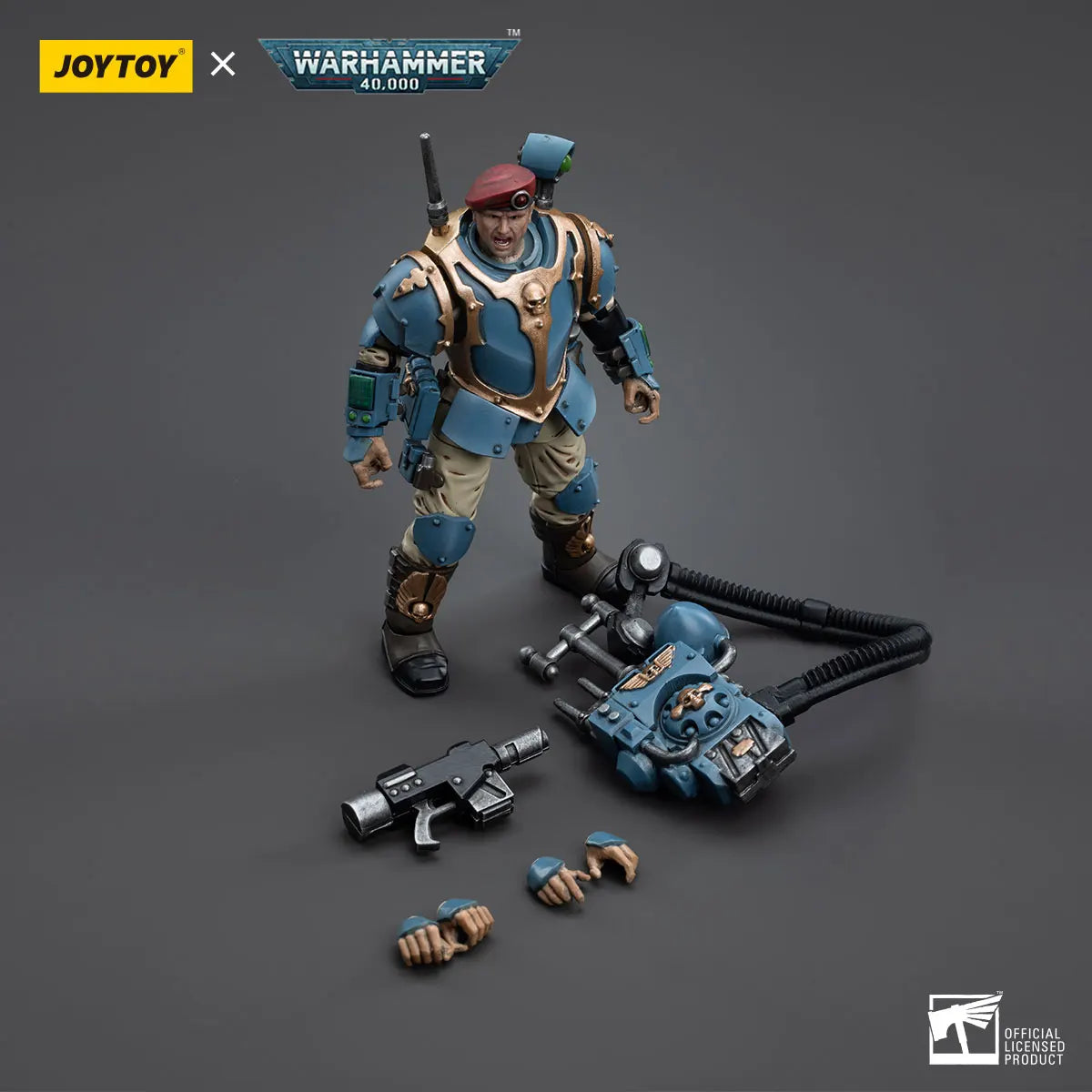 【In Stock】JOYTOY Warhammer 40K Astra Militarum Tempestus Scions Command Squad55th Kappic Eagles Vox Operator 1/18 Action Figure