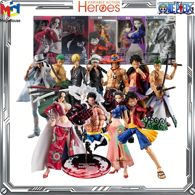 MegaHouse Original Variable Action Heroes One Piece Anime Luffy Shanks Boa Hancock Zoro Robin Action Figure Toys Gifts Model