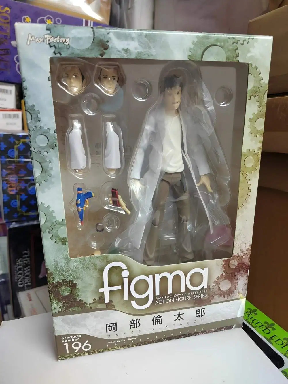 Original Brand New Max Factory Figma 196 Steins Gate Okabe Rintarou Hououin Kyouma Articulated Figure Model Collectible Gift