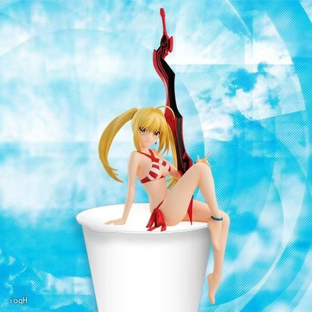14CM Anime Fate Grand Order Nero Claudius Figure Noodle Stopper Cute Model Toys Gifts Collection Decoration Ornaments PVC