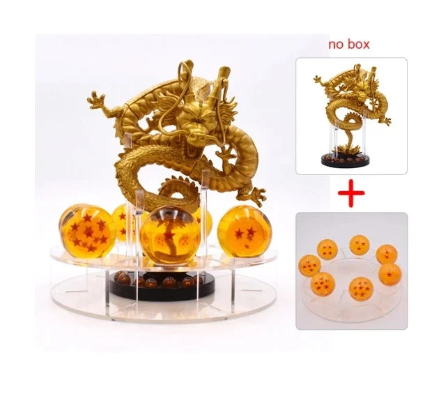DBZ Anime Shenlong Figures Set Esferas Del Dragon and 7 Stars Dragon Crystal Balls 3.5cm Shelf Figurine Collection Model Toys