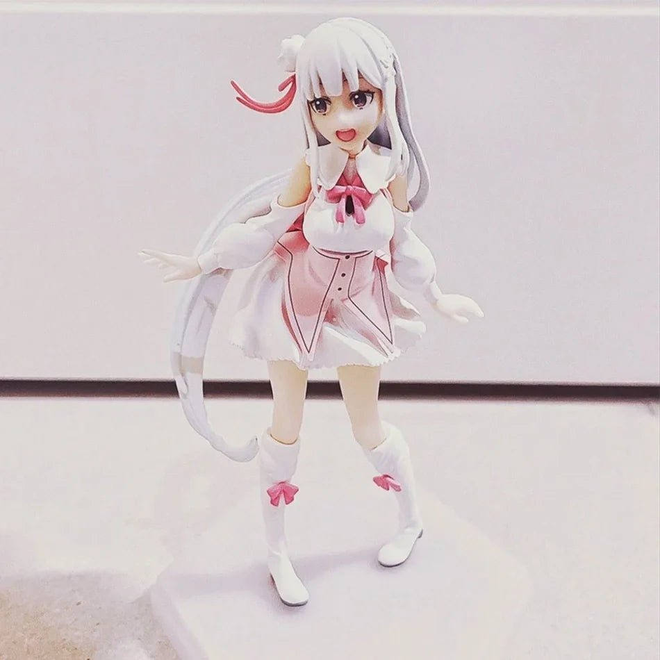 17cm Re: Zero Starting Life in Another World Anime Figure Emilia Memory Snow Kawaii Magical Girl Anime Cartoon Model Toy Gifts