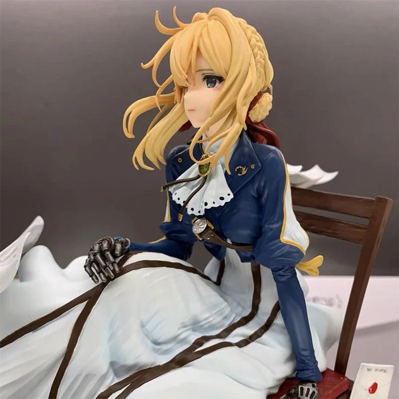 Violet Eternalgarden Sitting Posture Pretty Girl 27cm Gk Manga Figures Chair Anime Surrounding Desktop Statue Ornament Toy Gift