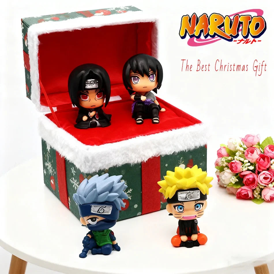 9cm Naruto Anime Figure Naruto Kakashi Action Figure Q Version Kawaii Sasuke Itachi Figurine Car Decoration Collection Model Toy