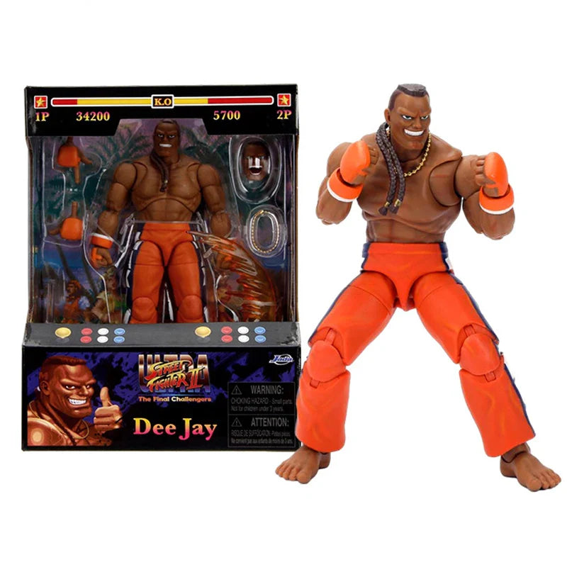 JADA Toys Actionfigur Street Fighter 6" Guile Dee Jay Cammy mit Sichtfensterbox