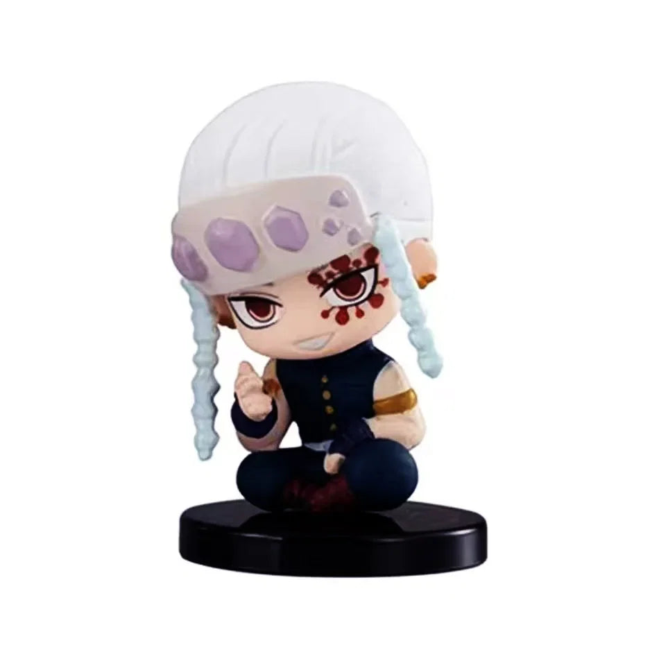 5 Style/Set Q Version Demon Slayer Sitting Ghost Doll Tanjiro Nidouzi Inosuke Zenizu Figure Action Figure Movie Model Toys Doll