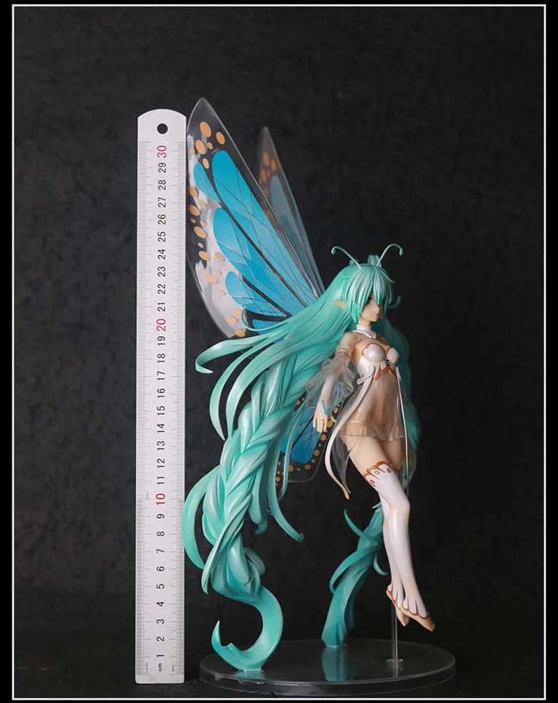 Anime 33cm Hatsune Miku Butterfly Ji Series Quadratic Element Sexy Beautiful Young Girl Pvc Model Toys Collect Ornaments Gifts