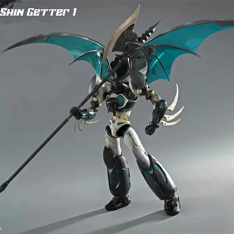 23cm Threezero Robo-Dou Shin Getter 1 Black Ver. Action Figure Finished Anime Mecha Model Toy With Stand Decor Collectible Gift