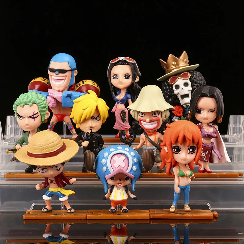 Hot Anime Figure One Piece Monkey D Luffy Roronoa Zoro Kawaii Toys Q Figural Nendoroid Car Decoration PVC Model Gift