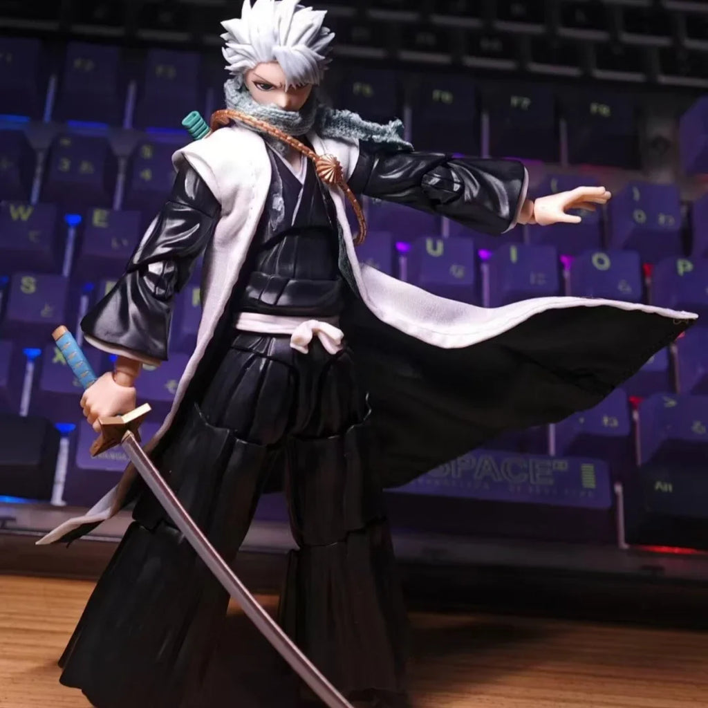 Bleach Anime Hitsugaya Toushirou Shf Cloak Built In Iron Wire Handmade Clothes Is Suitable for 1/12 Size Movable Humanoid Toys