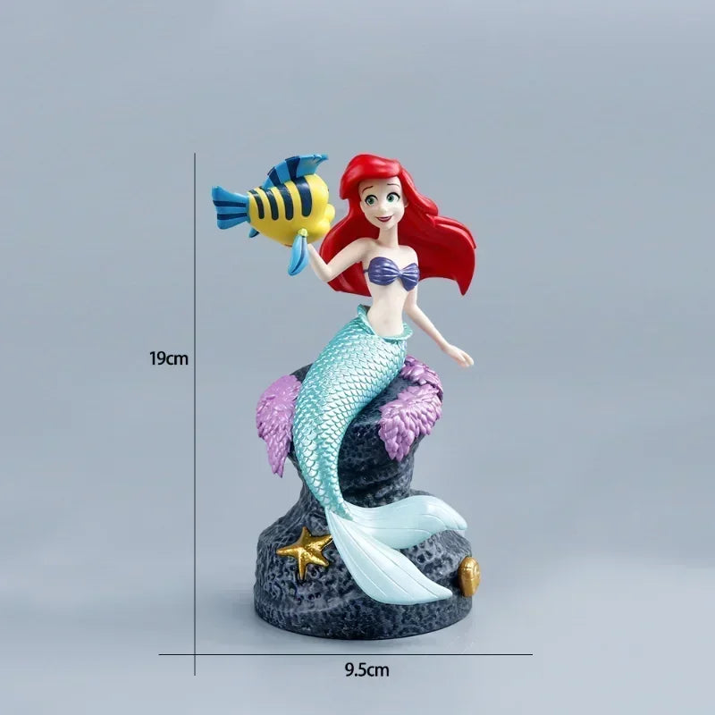 Disney The Little Mermaid Ariel Princess Action Figure Kids Toys Anime Situational Model Dolls Collection Room Car Decoration