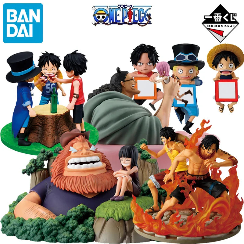 BANDAI Original Ichiban Kuji One Piece Anime Luffy Sabo Ace Bonney Kuma Robin Saul Actionfigur Spielzeug Geschenke Modell