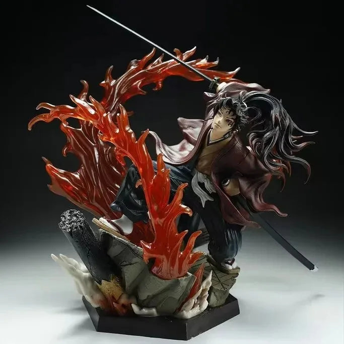 30cm Demo Slaye Anime Figure Tsugikuni Yoriichi Peripheral Model Scene Statue Desktop Decorate Ornaments Birthday Gifts Toys