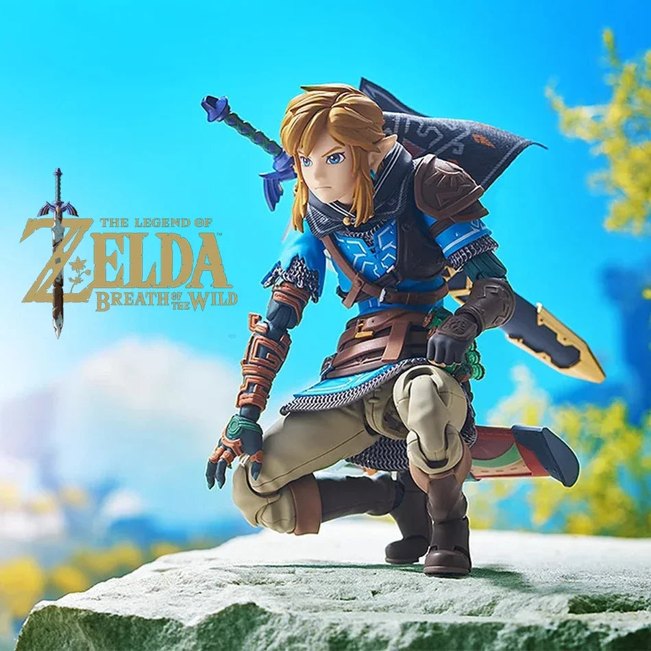 Anime 12CM Legend Of Zelda Link Kingdom Of Tears Squatting Position Figure Statue Game Pvc Handheld Models Toy Ornaments Gifts