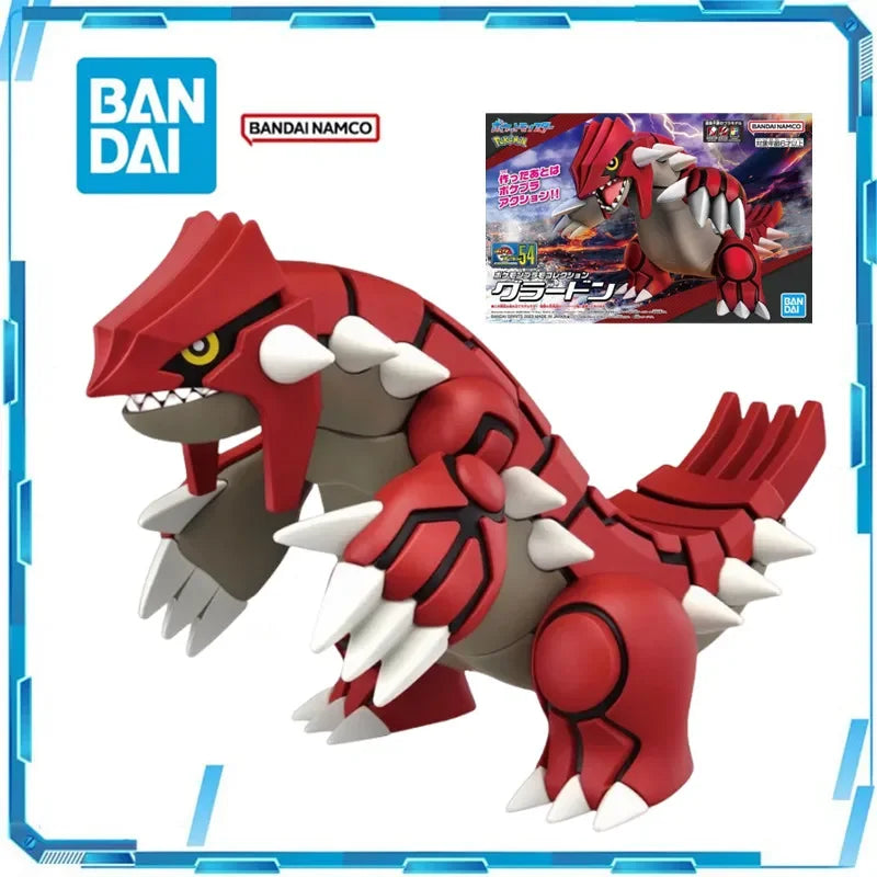 Bandai Genuine Pokemon Figures Pokmon Model Plamo Series Groudon Diy Assembly Collectible Ornaments Figure Model Toys Gifts
