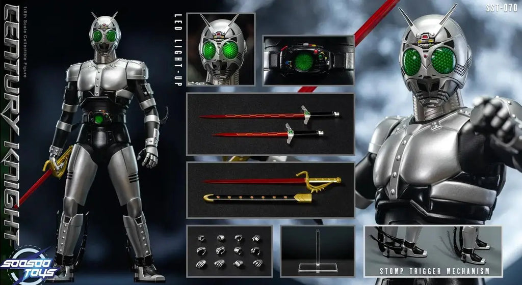 【Auf Lager】Original SOOSOOTOYS SST-070 Silver Shadow Warrior Kamen Rider Shadow Moon 1/6 Actionfigur Spielzeug