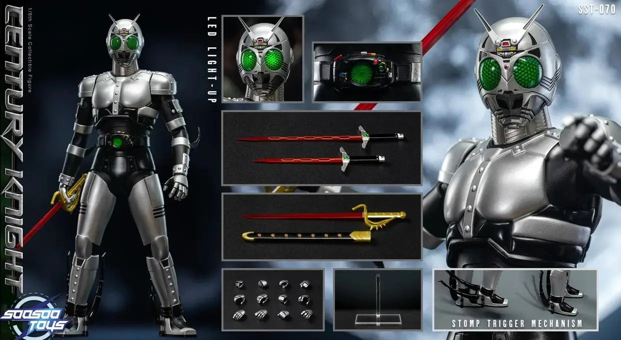 【Auf Lager】Original SOOSOOTOYS SST-070 Silver Shadow Warrior Kamen Rider Shadow Moon 1/6 Actionfigur Spielzeug