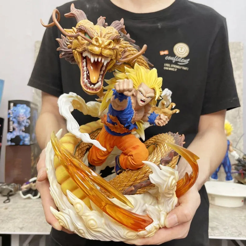 30cm Dragon Ball Figure Son Goku Ssj3 Super Saiyan3 Gk Anime Figures Goku Figurine Pvc Statue Model Doll Birthday Toys Gifts