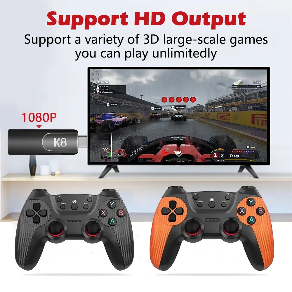 Velec K8 Max Game Stick Retro Video Game Console 64G 40000+ Games Dual Wireless 2.4G Controller Console for Kids Christmas Gift