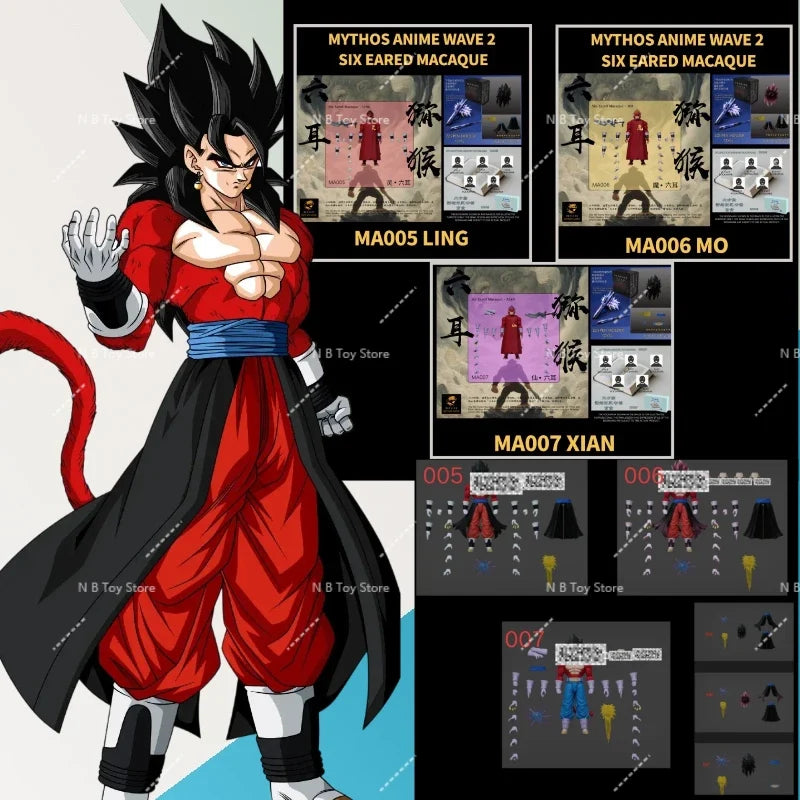 Beast Deities Kong Studio Dragon Ball Z SHF Super Saiyan 005 006 007 Goku Vegito Vegetto Anime Action Figures Models Gifts Toys