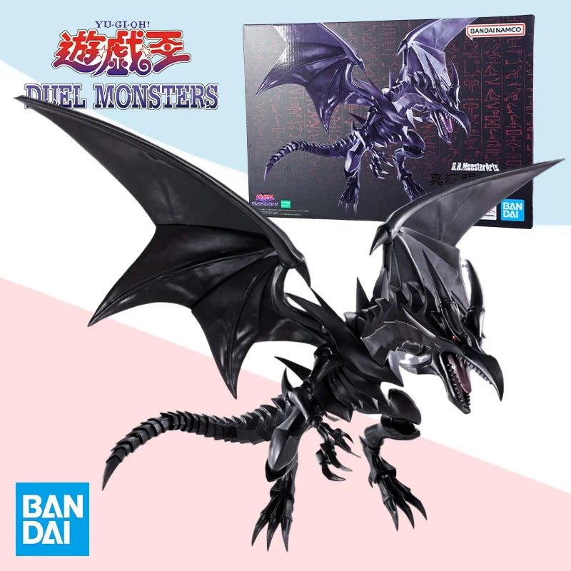 Bandai original box S.H.MonsterArts SHM Red Eyes Black Dragon Action Anime Figure model kit Assembly toy gift for kids