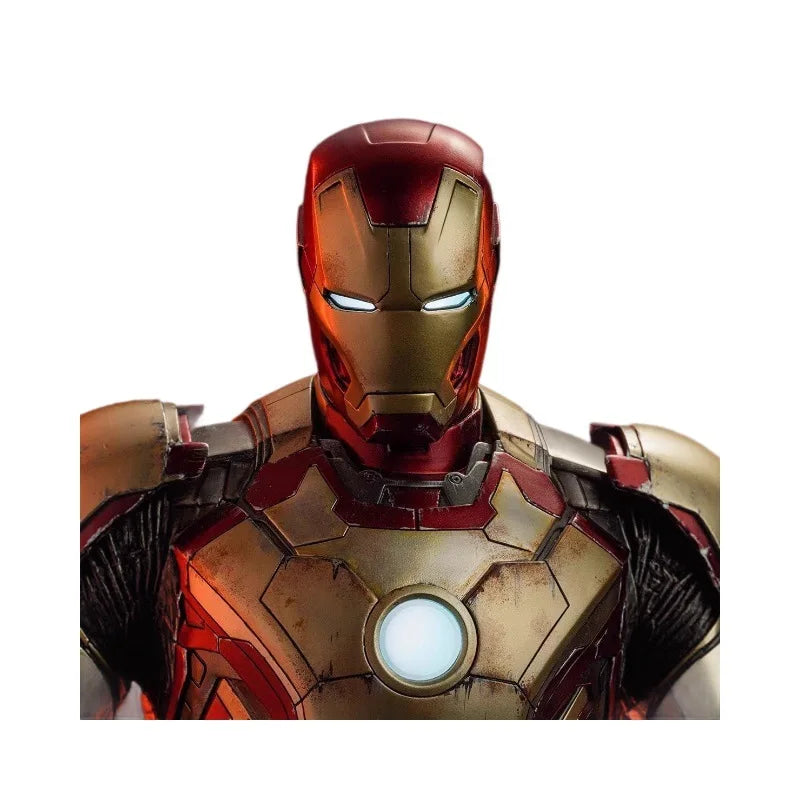 New Product In Stock 1/4 Brand New Marvel Iron Man Mk42 Statue In Red And Gold Color Scheme Super Cool With Luminous Effect