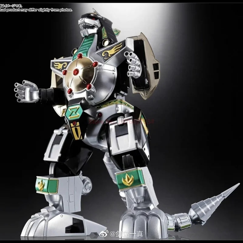 Original Bandai Mighty Morphin Power Rangers Figures Super MiniPLA Action Figure Soul of Chogokin Thunder Megazord Figurine Toy