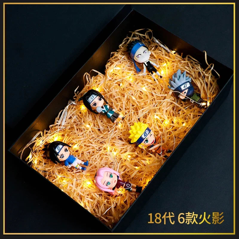 8CM Set Naruto Q Verison Figure Toys Cute Anime Mini Sasuke Kakashi Itachi Gaara Jiraiya Kawaii PVC Action Figurine Model Doll