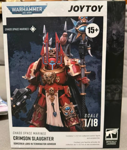 【SF】JOYTOYS 1/18 Action Figure Chaos Space Marines Crimson Slaughter Sorcerer Lord in Terminator Armour Model Ornaments