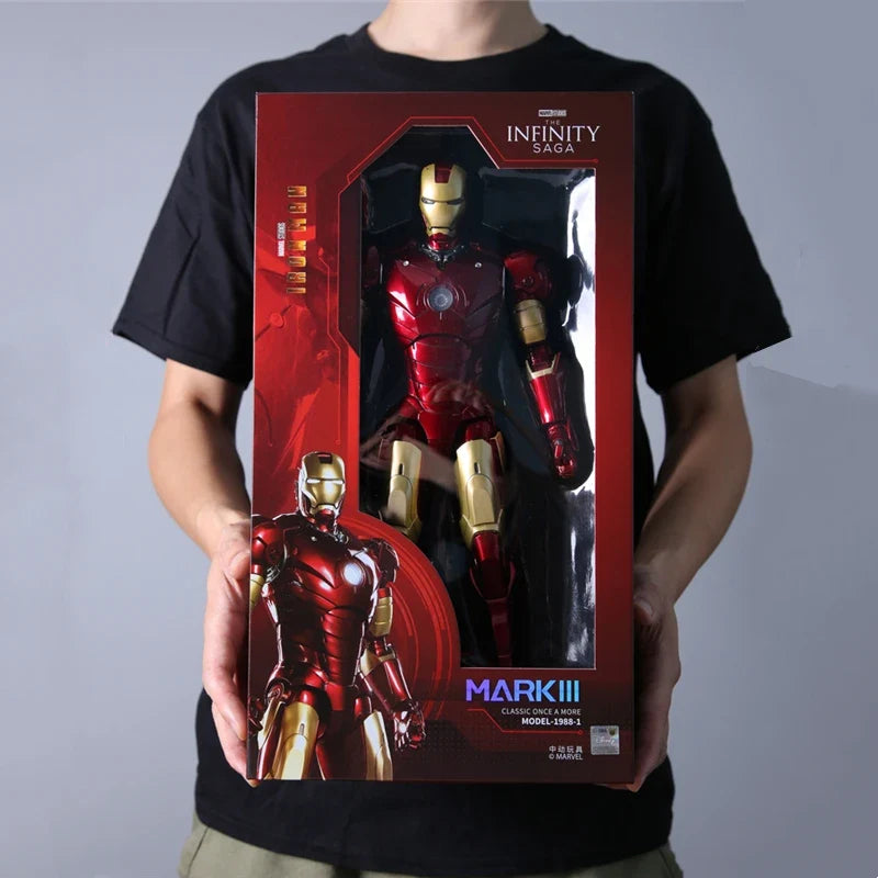 ZD 1/5 Iron Man 36CM MK3 Original legends LED lighting 10th Anniversary Memorial Collect Tony Stark Model Action Figure