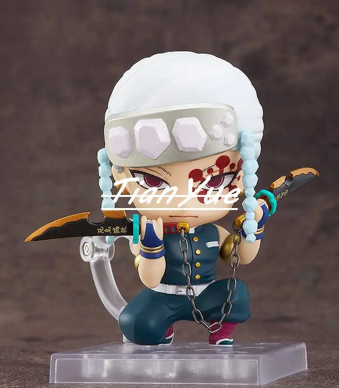 Anime Uzui Tengen 1830 cute version Movable Face Change Figure 10CM